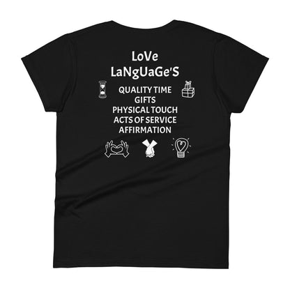 D.J. Domo "Love Language" Women Short Sleeve T-shirts Multi Color/White