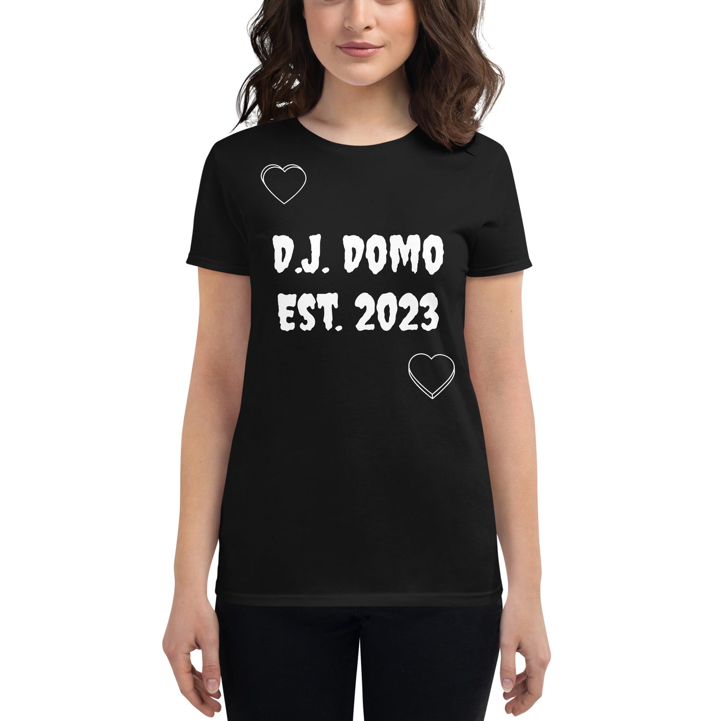 D.J. Domo "Love Language" Women Short Sleeve T-shirts Multi Color/White