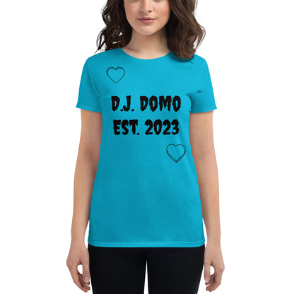 D.J. Domo "Love Language" Women Short Sleeve T-shirts Multi Color/Black