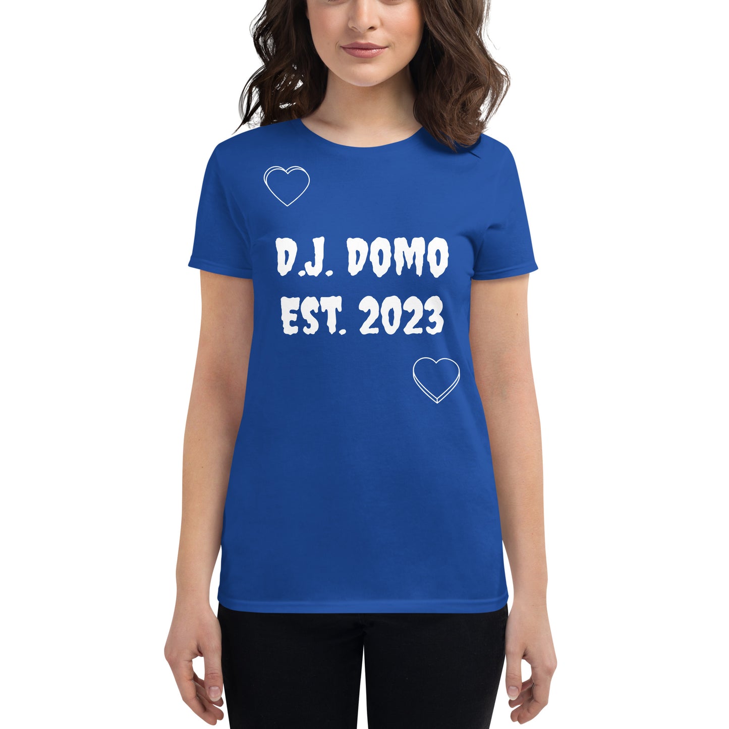 D.J. Domo "Love Language" Women Short Sleeve T-shirts Multi Color/White