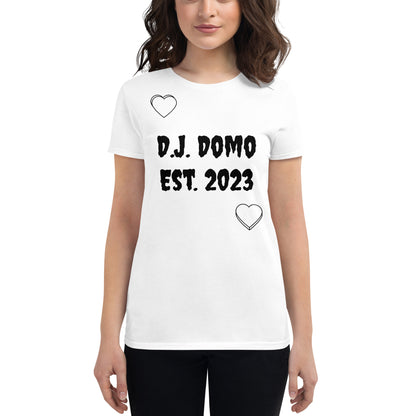 D.J. Domo "Love Language" Women Short Sleeve T-shirts Multi Color/Black