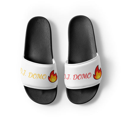 D.J. Domo "Fire" Women Slides White or Black Bottoms