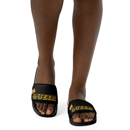 D.J. Domo "QUEEN" Women Slides Black or White Bottoms