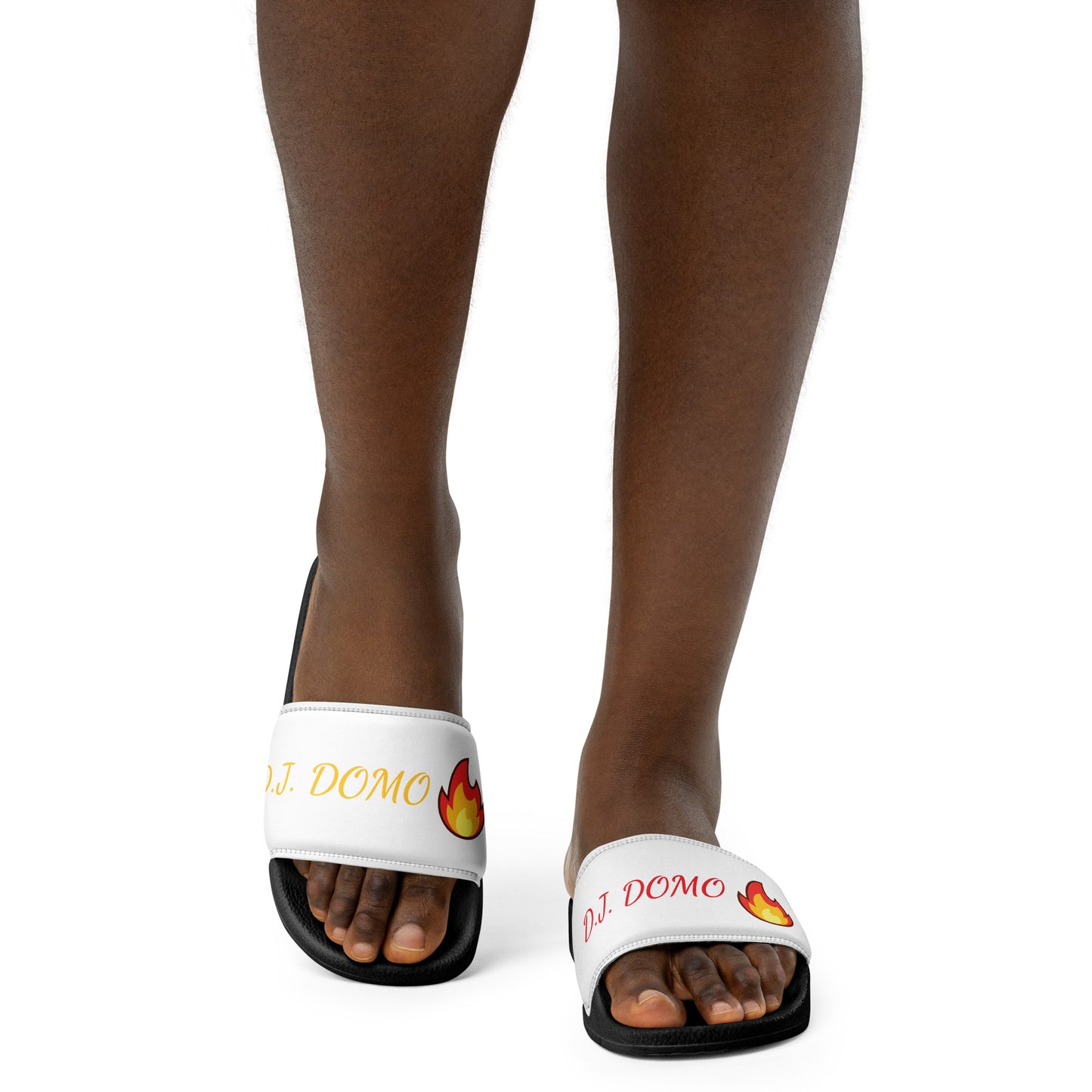 D.J. Domo "Fire" Women Slides White or Black Bottoms