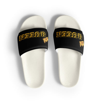 D.J. Domo "QUEEN" Women Slides Black or White Bottoms