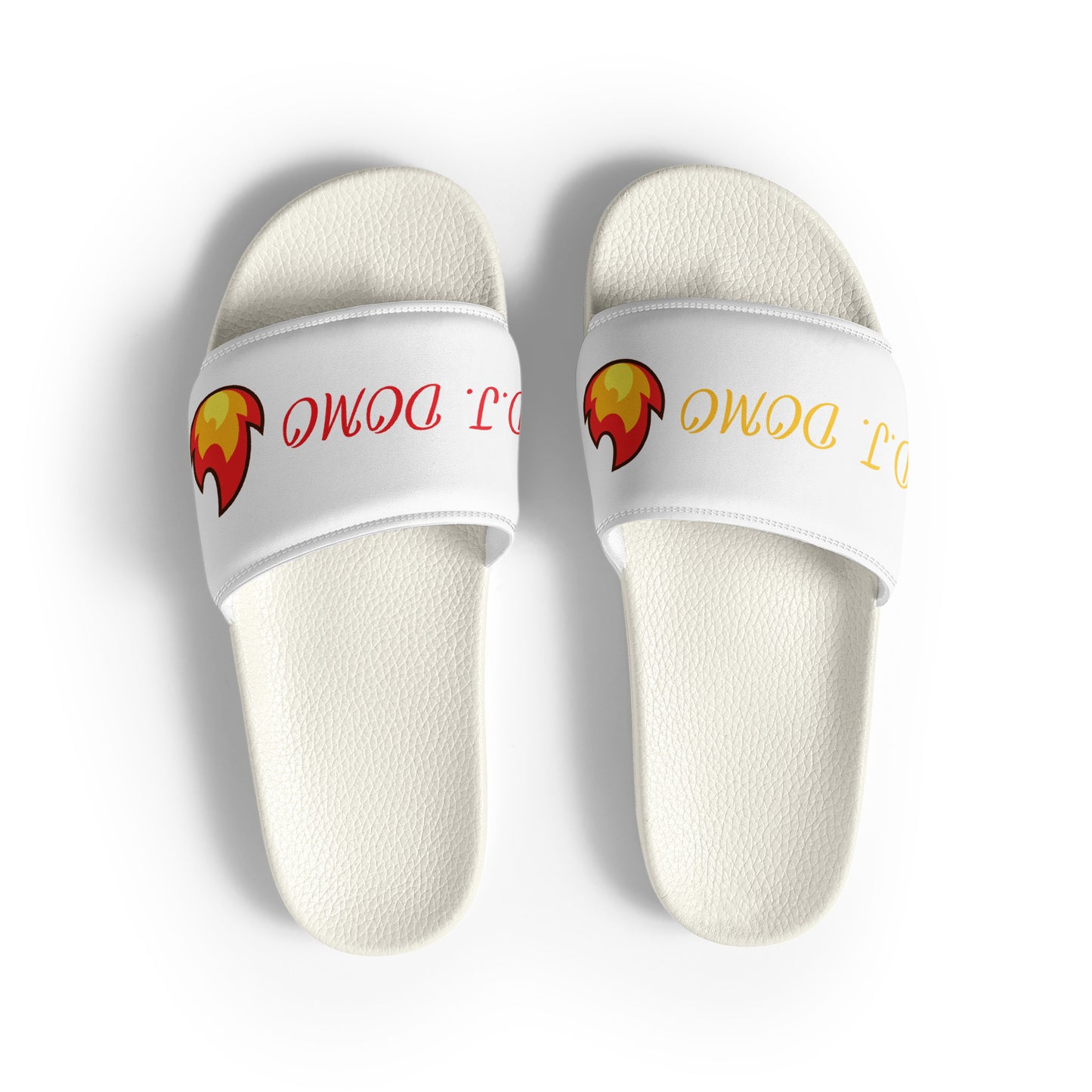 D.J. Domo "Fire" Women Slides White or Black Bottoms