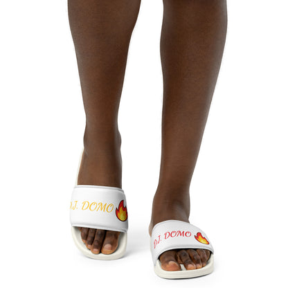 D.J. Domo "Fire" Women Slides White or Black Bottoms