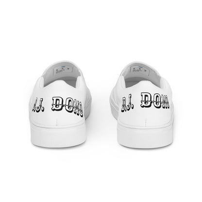 D.J. Domo "Only If Wishes Had Wings" Women Slip-on Canvas Shoes White/Black