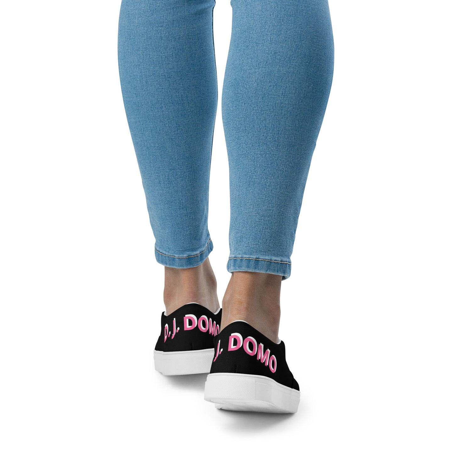 D.J. Domo "Cool" Women Slip-On Canvas Shoes Black/Pink