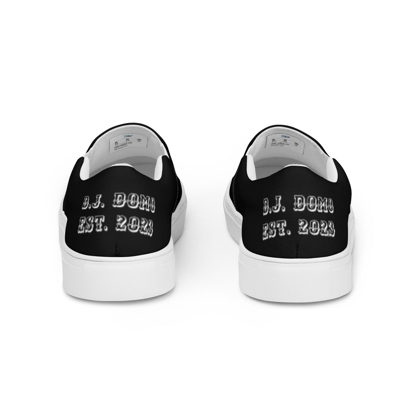 D.J. Domo "Only If Wishes Had Wings" Women Slip-on Canvas Shoes Black/White