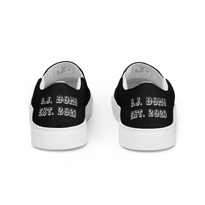 D.J. Domo "Only If Wishes Had Wings" Women Slip-on Canvas Shoes Black/White