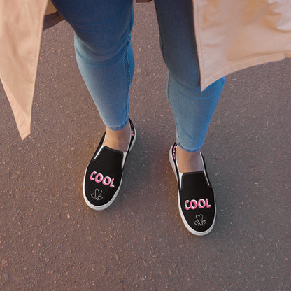 D.J. Domo "Cool" Women Slip-On Canvas Shoes Black/Pink