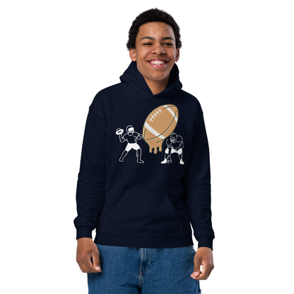 D.J. Domo Youth "Melting Football" Unisex Heavy Blend Hoodie Multi Colors/White