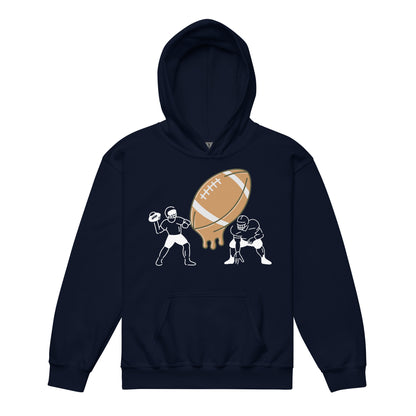 D.J. Domo Youth "Melting Football" Unisex Heavy Blend Hoodie Multi Colors/White