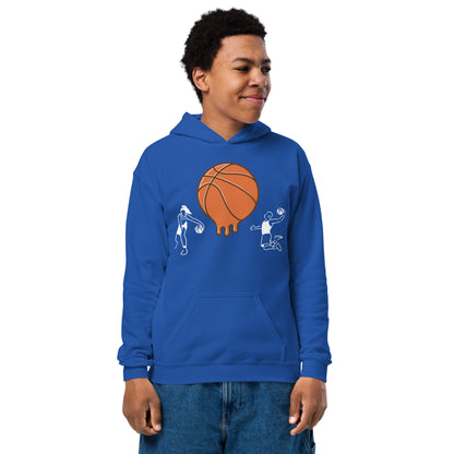 D.J. Domo Youth "Melting Basketball" Unisex Heavy Blend Hoodie Multi Color/White