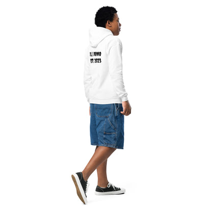 D.J. Domo Youth "Biker2" Unisex Heavy Blend Hoodie White/Black