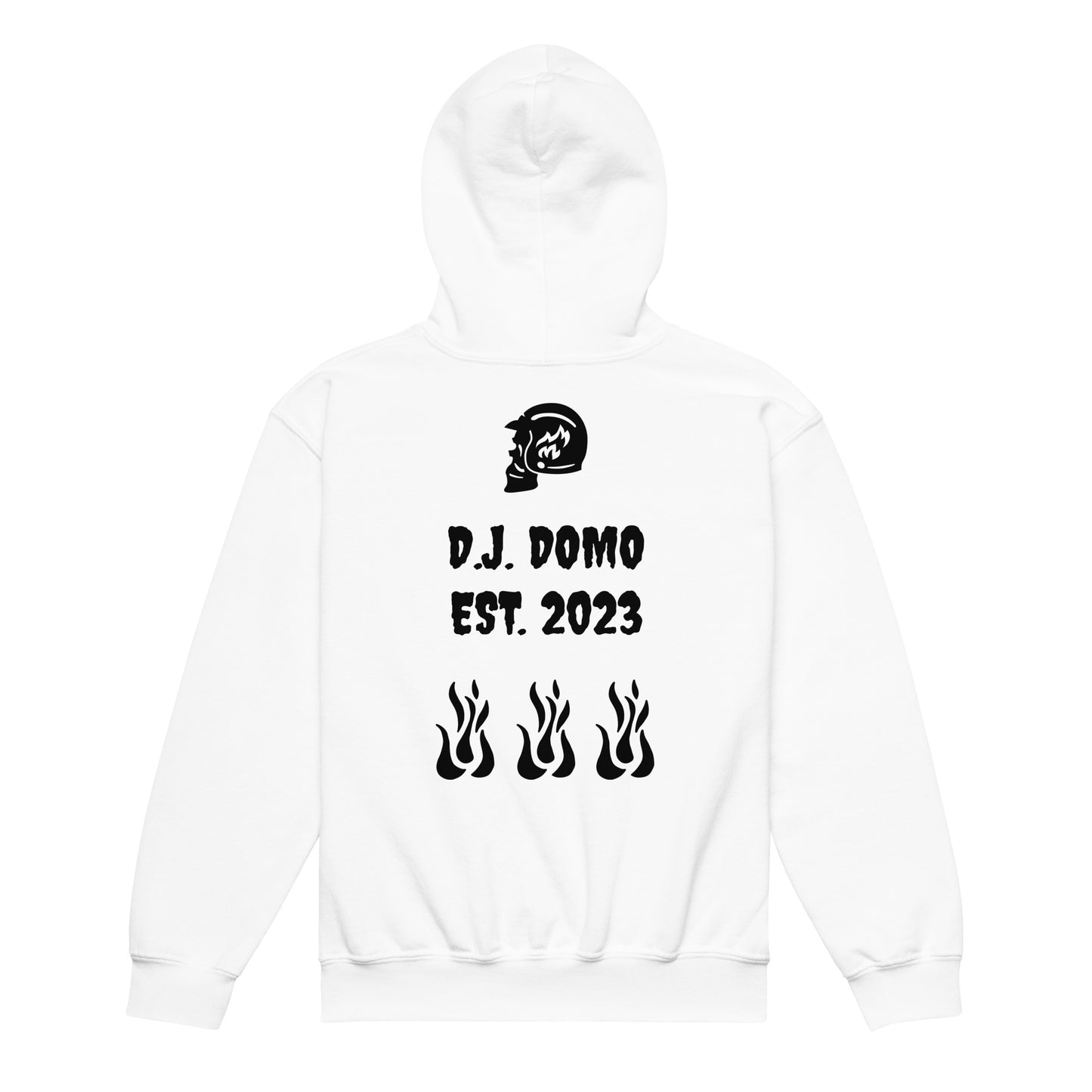 D.J. Domo Youth "Biker1" Unisex Heavy Blend Hoodie Multi Color/Black