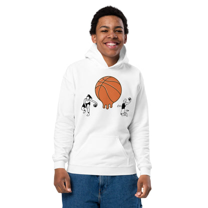 D.J. Domo Youth "Melting Basketball" Unisex Heavy Blend Hoodie Multi Color/Black