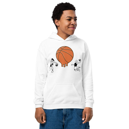 D.J. Domo Youth "Melting Basketball" Unisex Heavy Blend Hoodie Multi Color/Black