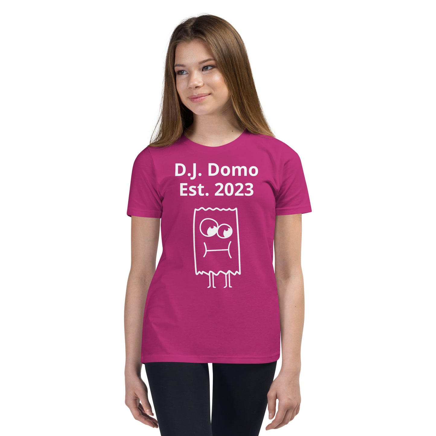 D.J. Domo "I'm Unique" Youth Unisex Short Sleeve T-Shirts Multi Colors/White