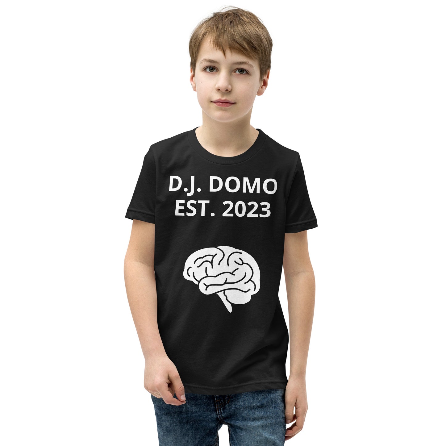 D.J. Domo "Brain's" Youth Unisex Short Sleeve T-Shirts Multi Colors/White