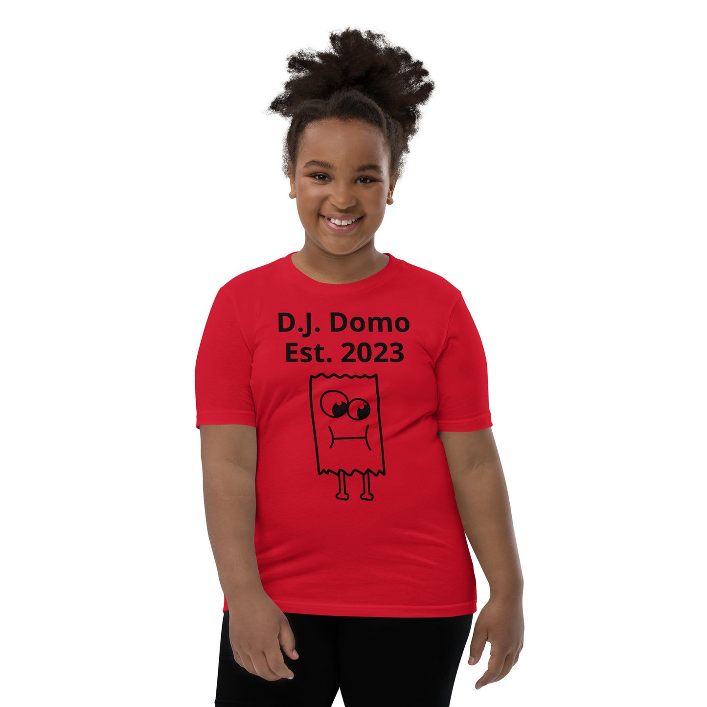 D.J. Domo "I'm Unique" Youth Unisex Short Sleeve T-Shirts Multi Colors/Black